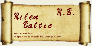 Milen Baltić vizit kartica